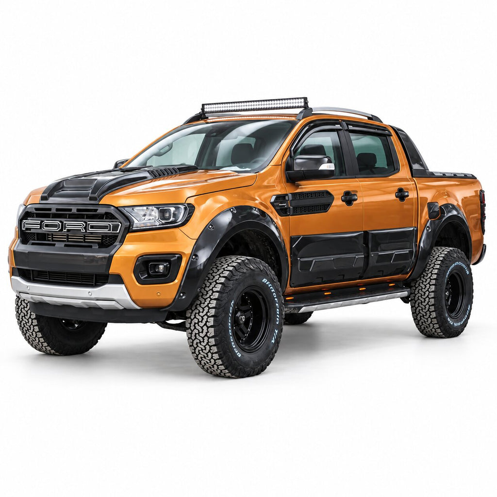 Fender Flares for Ford Ranger T6/T7/T8 (2012–2022) — 4-Piece Set — Gloss Black