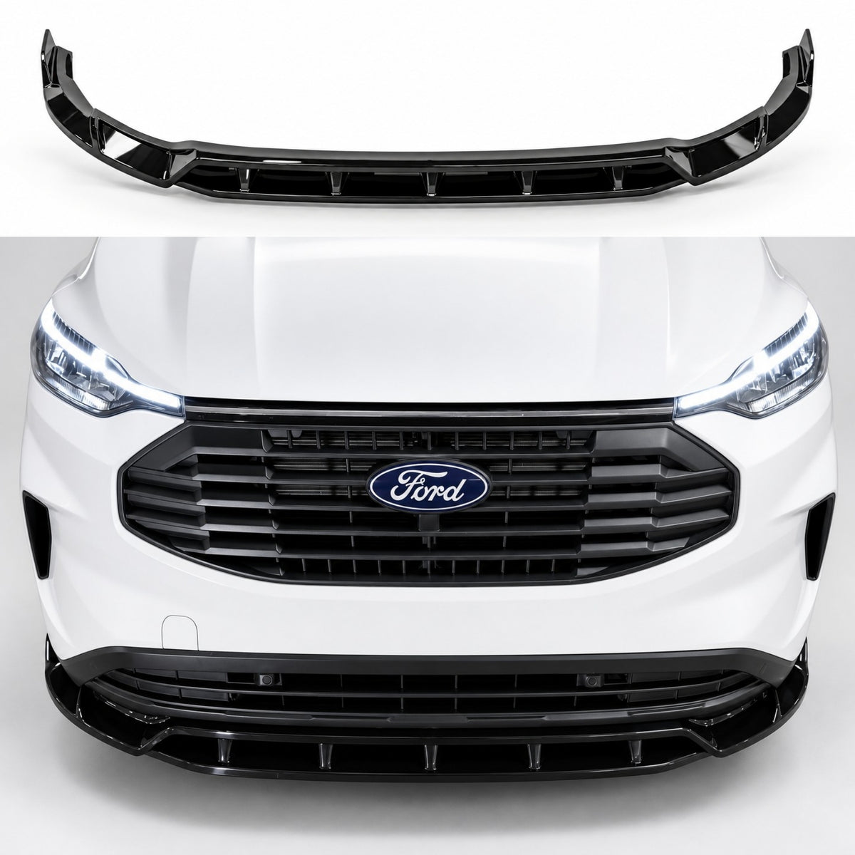 Front Splitter for Ford Transit Custom MK2 — 2023+ Gloss Black