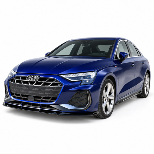 Audi A3 S-Line & S3 Sedan Front Splitter — 8Y Facelift 2024+ Gloss Black