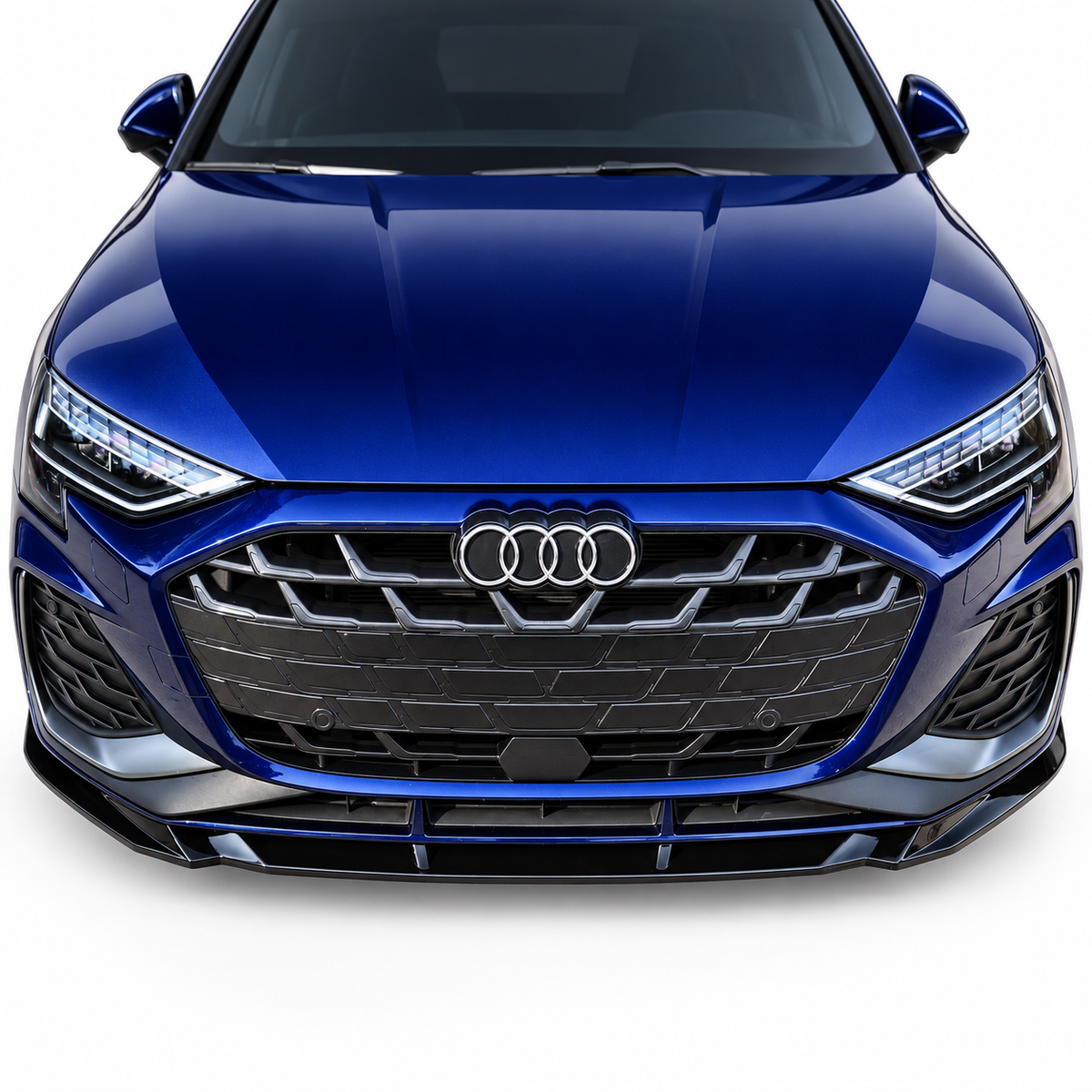 Audi A3 S-Line & S3 Sedan Front Splitter — 8Y Facelift 2024+ Gloss Black