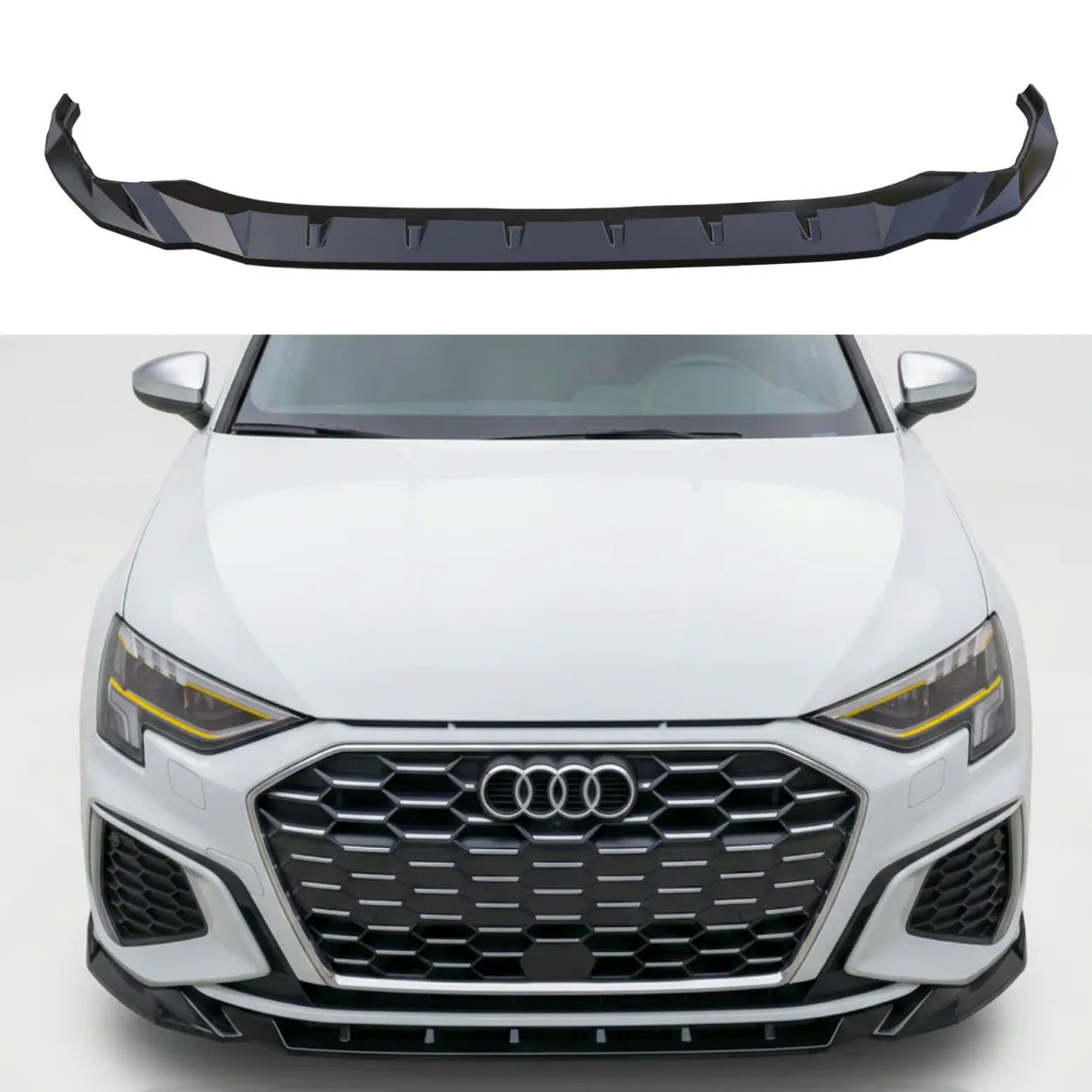 Audi A3 & S3 Front Splitter — S-Line Sedan 8Y (2020–2024) Gloss Black
