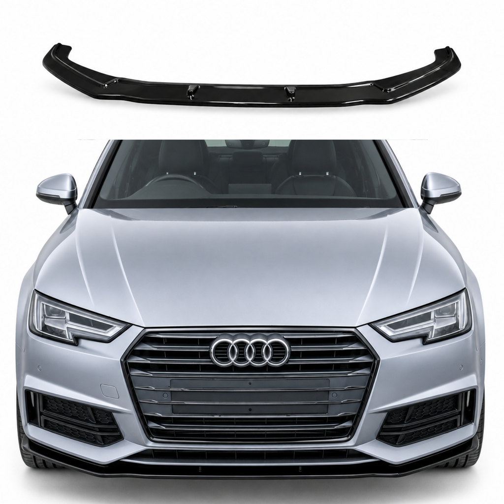 Audi A4 S-Line & S4 B9 Front Splitter — 2015–2019 Gloss Black