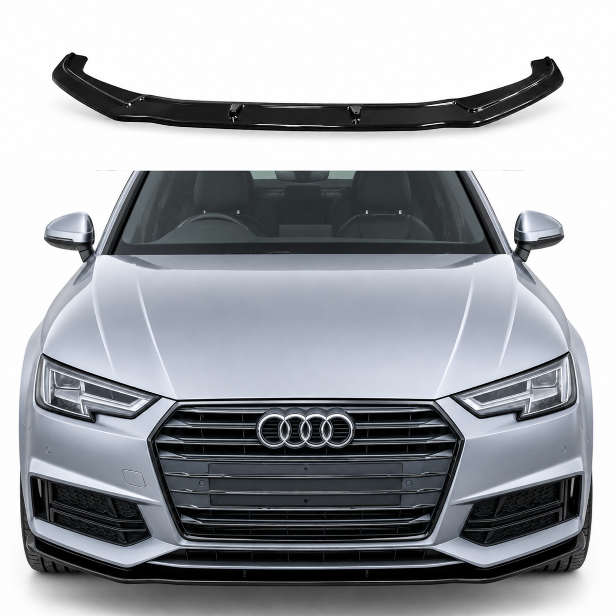 Audi A4 S-Line & S4 B9 Front Splitter — 2015–2019 Gloss Black