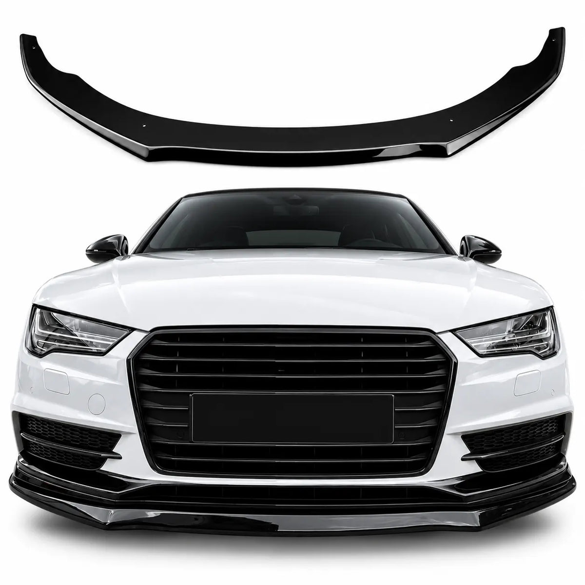 Audi A7 S-Line & S7 Front Splitter — C7 Facelift 2014–2017 Gloss Black