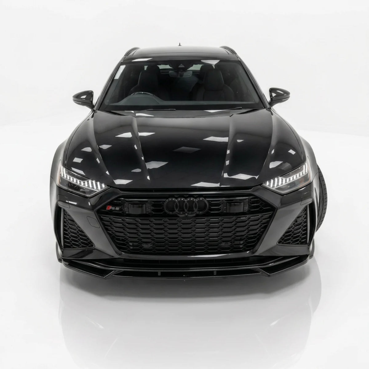 Audi RS6 C8 Front Splitter — 2019+ Gloss Black