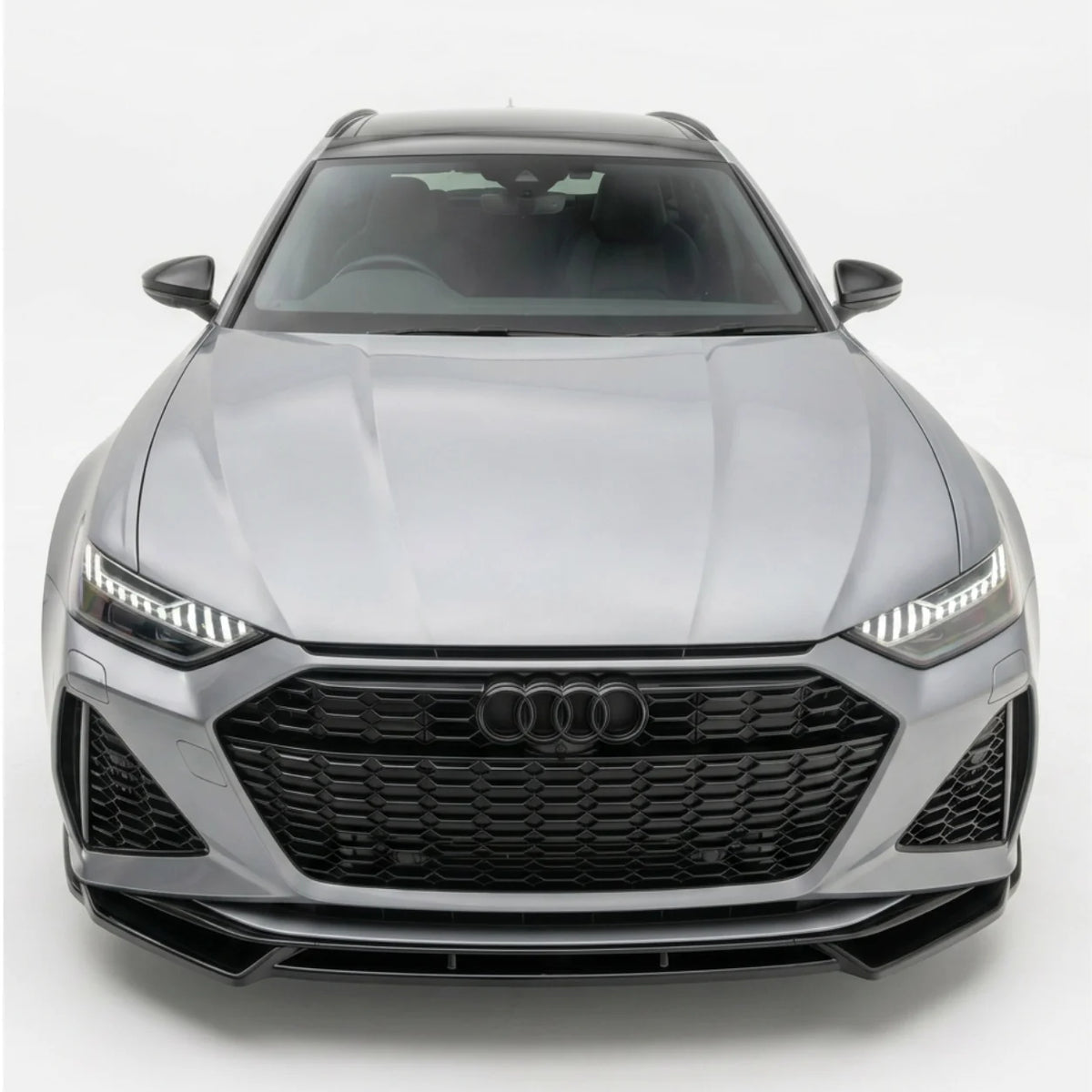 Audi RS6 C8 Front Splitter — 2019+ Gloss Black