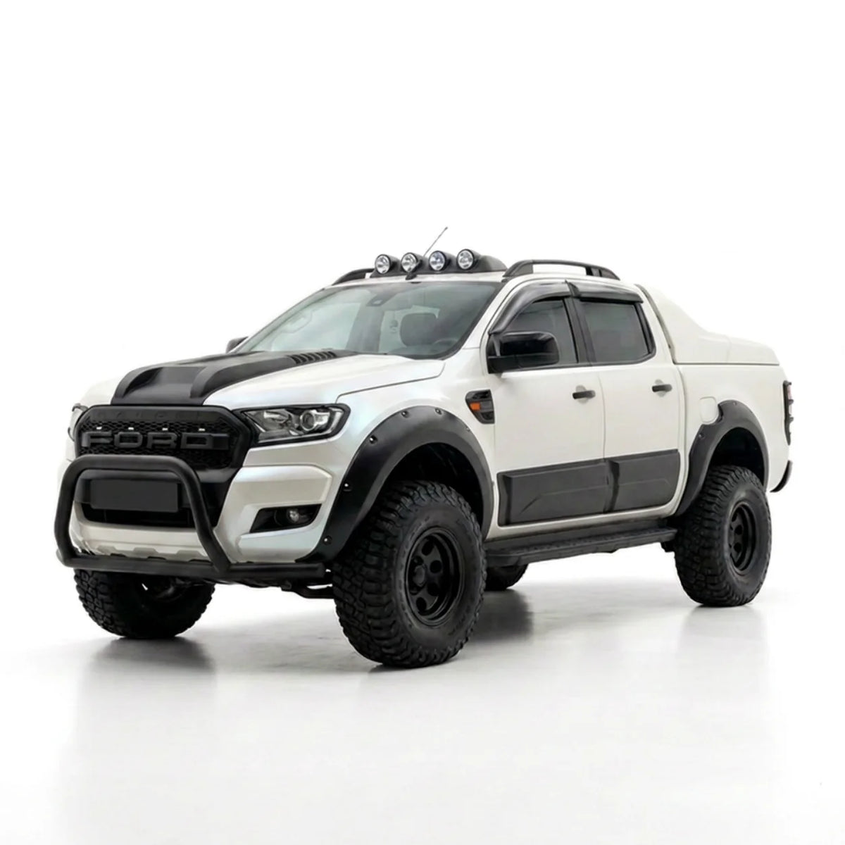 Body Cladding Set (4 Pcs) for FORD Ranger T6 / T7 / T8 (2012–2022) — Matte Black