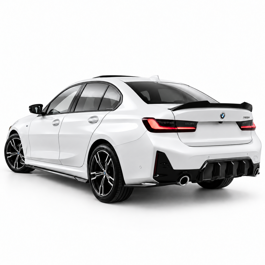 BMW 3 Series G20 / G21 M Sport Rear Valance (Diffuser) — Facelift 2022+ Gloss Black