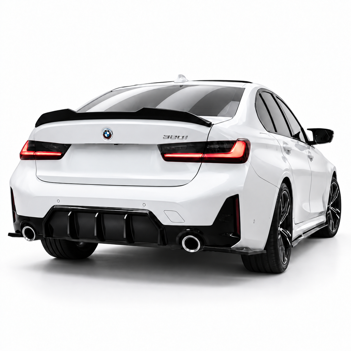 BMW 3 Series G20 / G21 M Sport Rear Valance (Diffuser) — Facelift 2022+ Gloss Black
