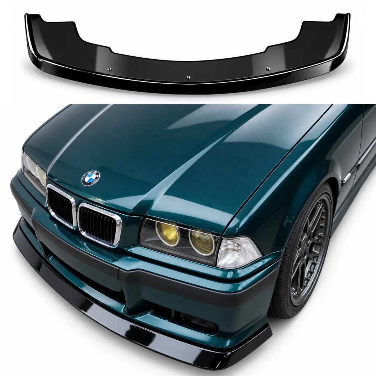 BMW M3 E36 Front Splitter — 1992–1999 Gloss Black