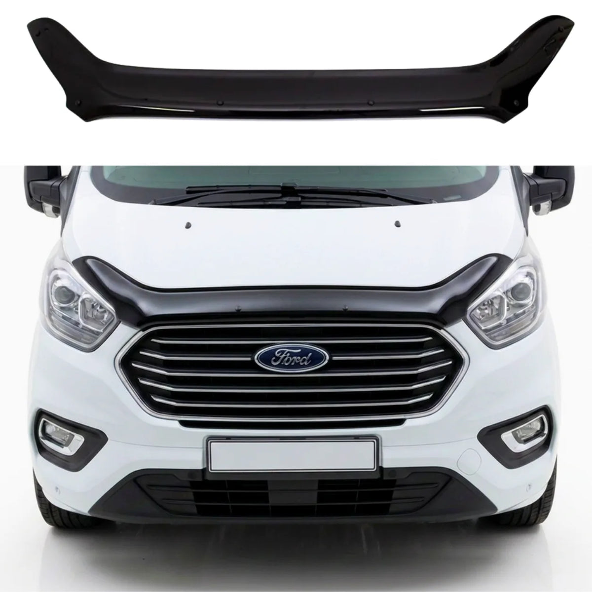 Ford Transit Custom Facelift Bonnet Protector — 2018–2023 Gloss Black