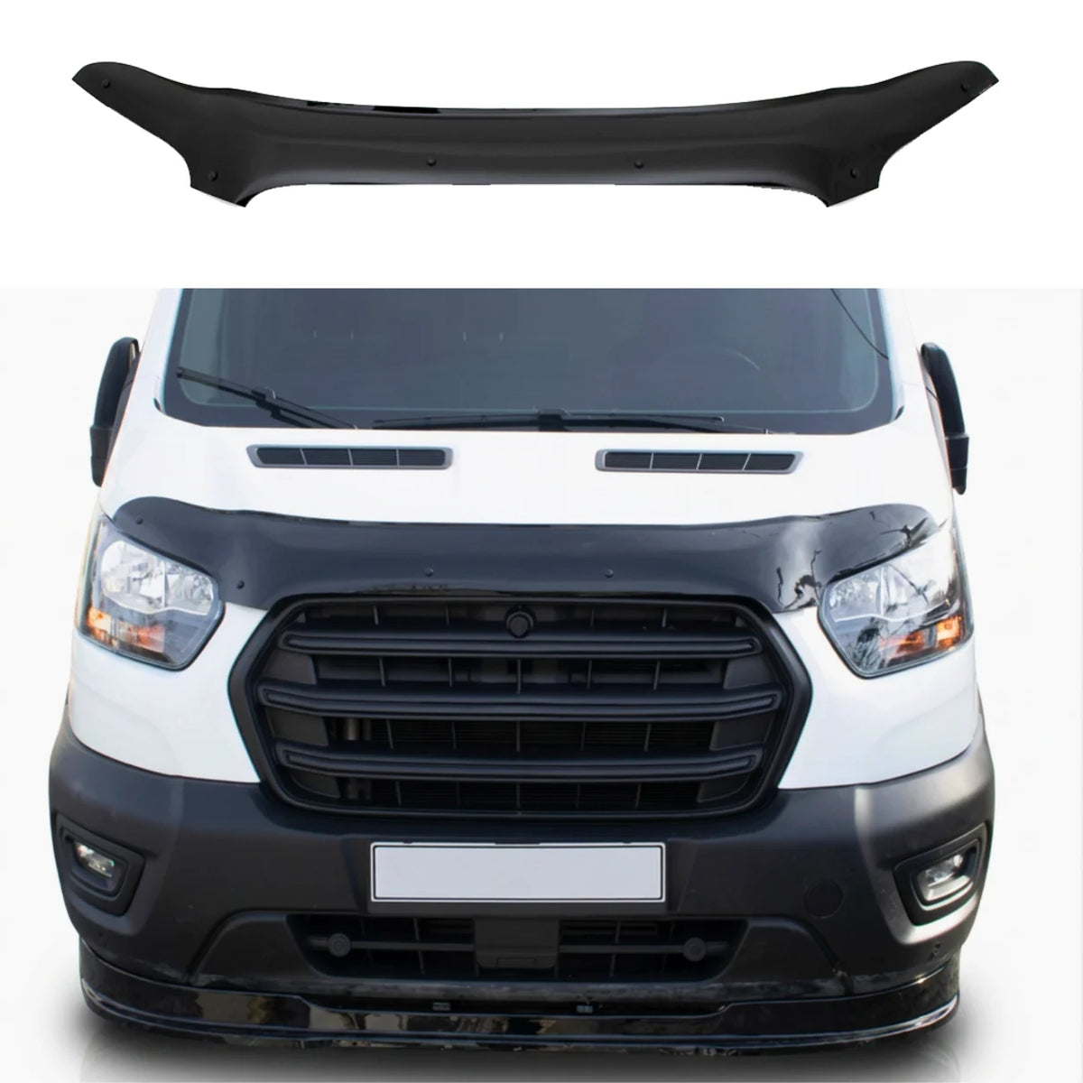Ford Transit Facelift Bonnet Protector — MK8 2019 Onwards Gloss Black