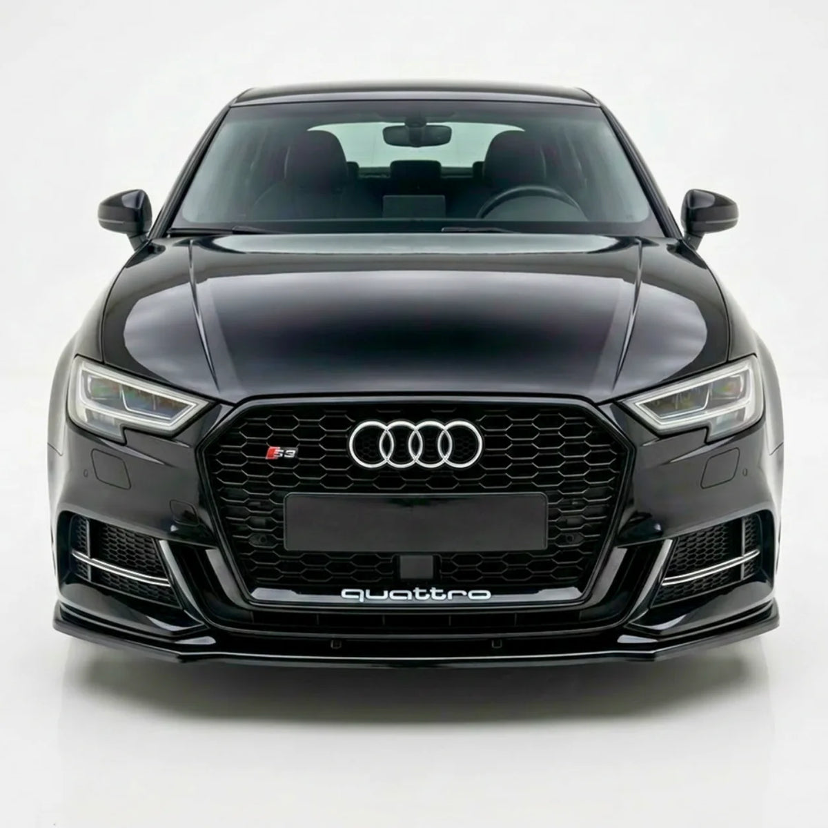 Front Splitter for Audi S3 / A3 S-Line 8V Facelift (Hatchback & Sportback) — Gloss Black