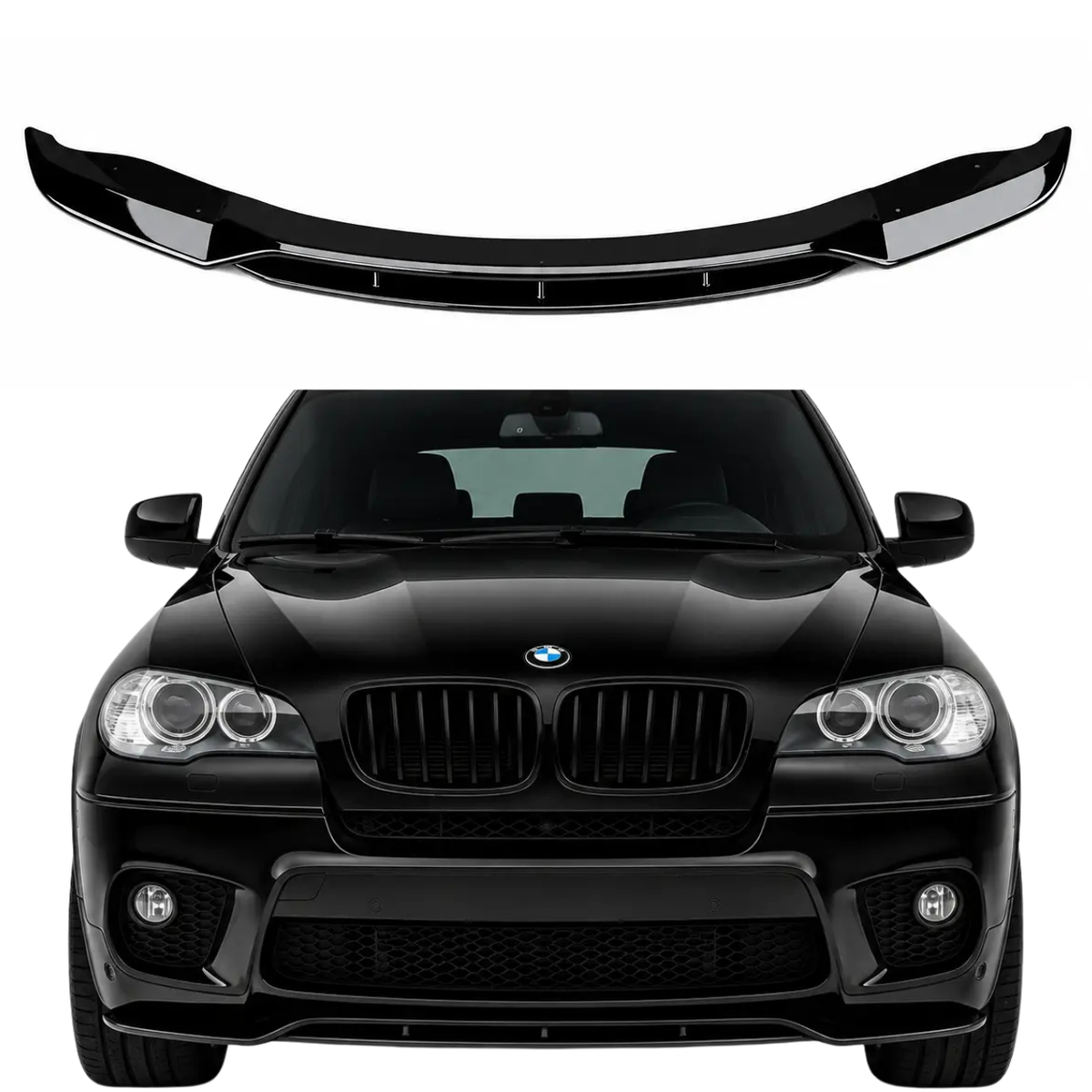 Front Splitter for BMW X5 E70 Facelift M Sport (2010–2013) — Gloss Black