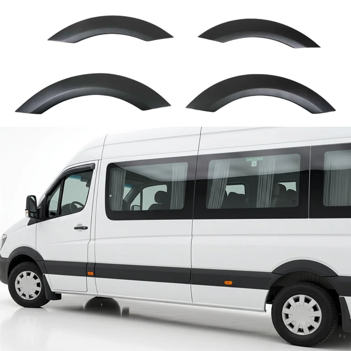 Mercedes Sprinter Wheel Arch Trims (4pcs) — W906 2006–2013 Matte Black