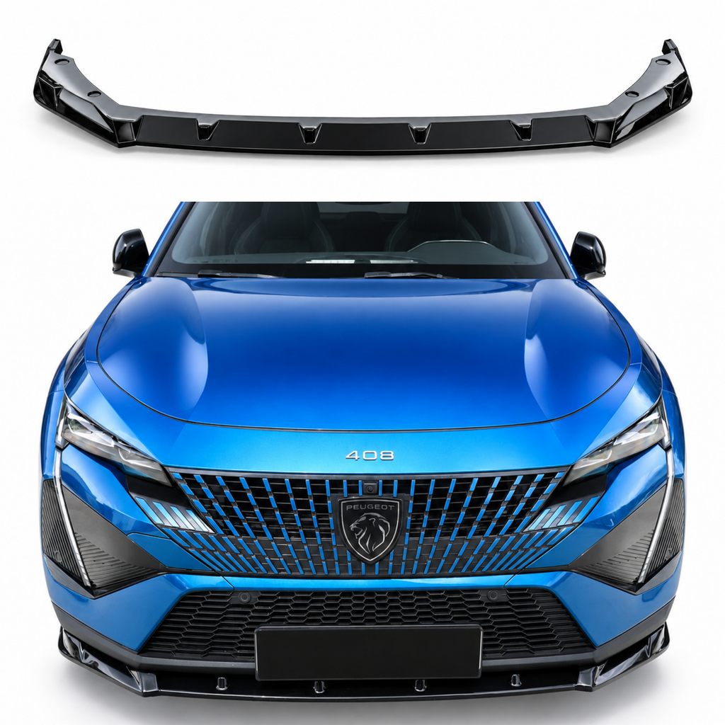 Peugeot 408 GT Front Splitter — P54 2022+ Gloss Black