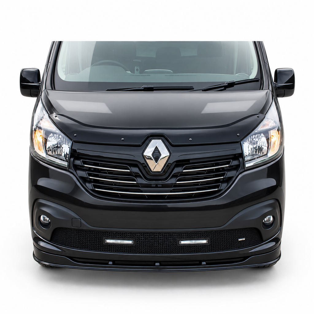Renault Trafic & Vauxhall Vivaro Front Splitter — X82 2014–2018 Gloss Black