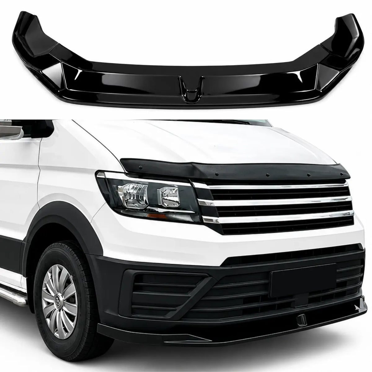 VW Crafter MK2 & MAN TGE Front Splitter — Pre-Facelift 2017+ Gloss Black