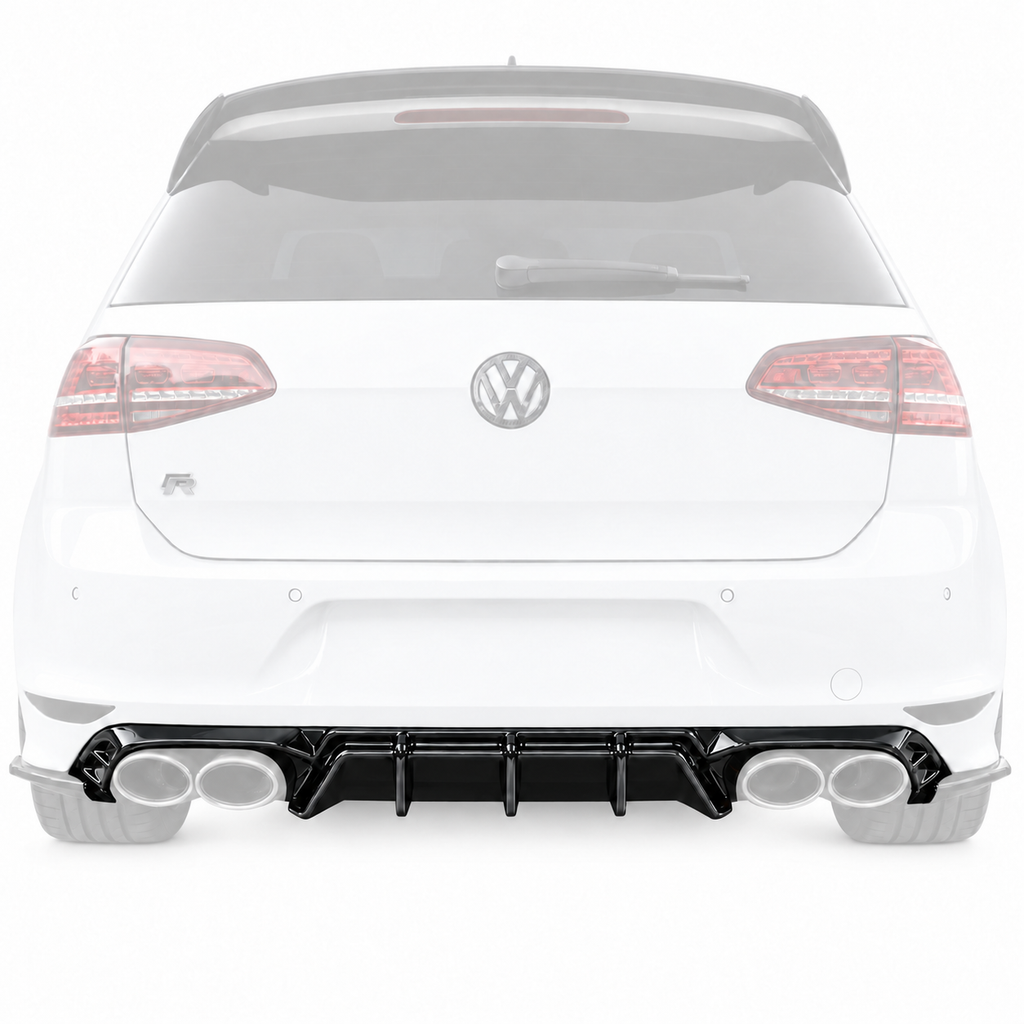 VW Golf R Mk7 Rear Valance (Diffuser) — 2013–2016 Gloss Black