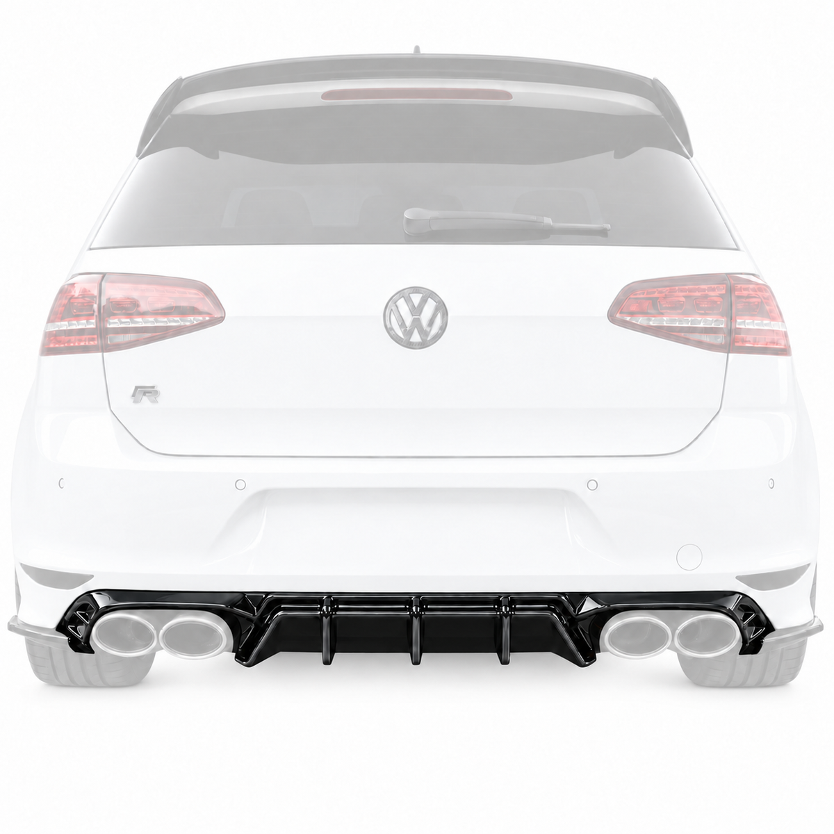 VW Golf R Mk7 Rear Valance (Diffuser) — 2013–2016 Gloss Black