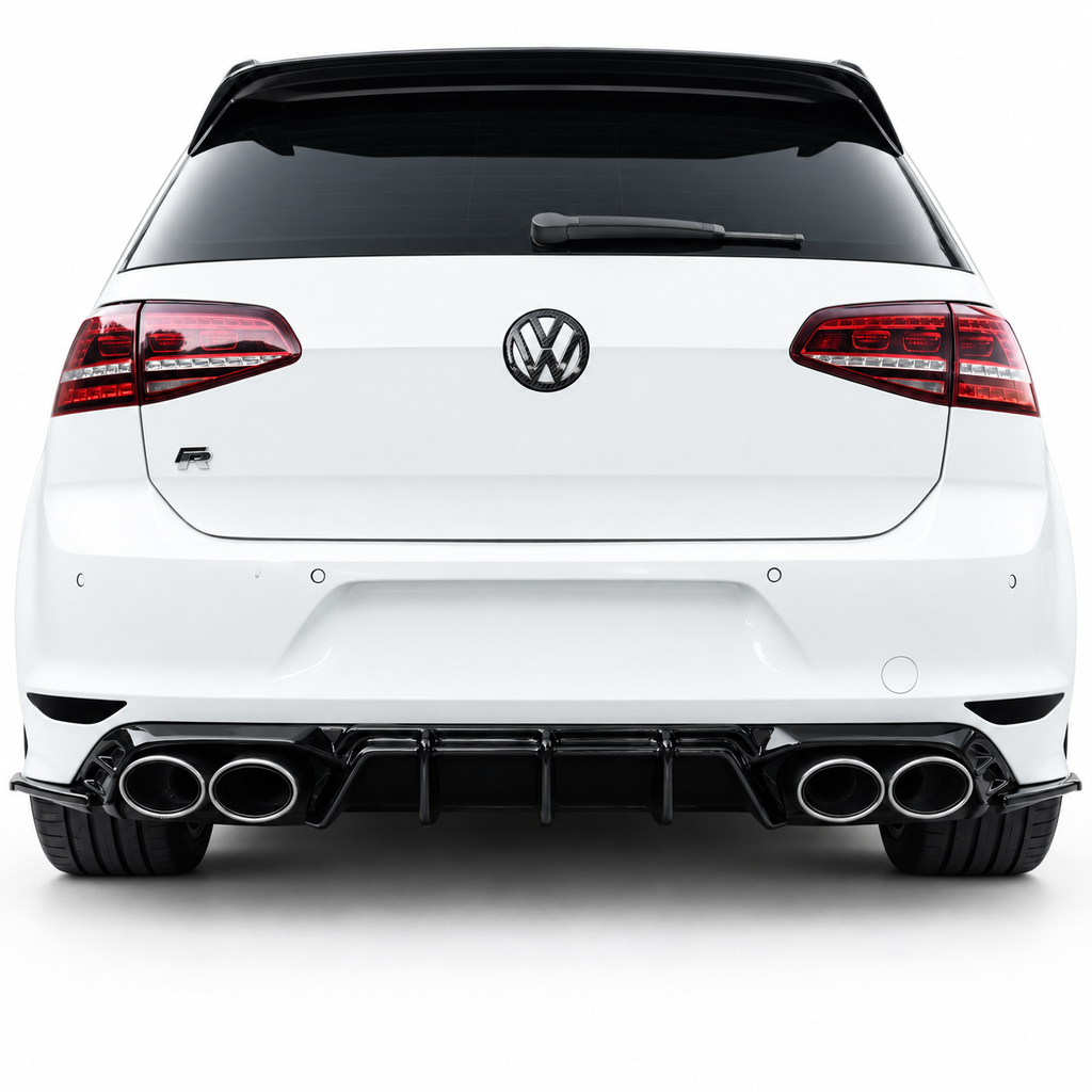 VW Golf R Mk7 Rear Valance (Diffuser) — 2013–2016 Gloss Black