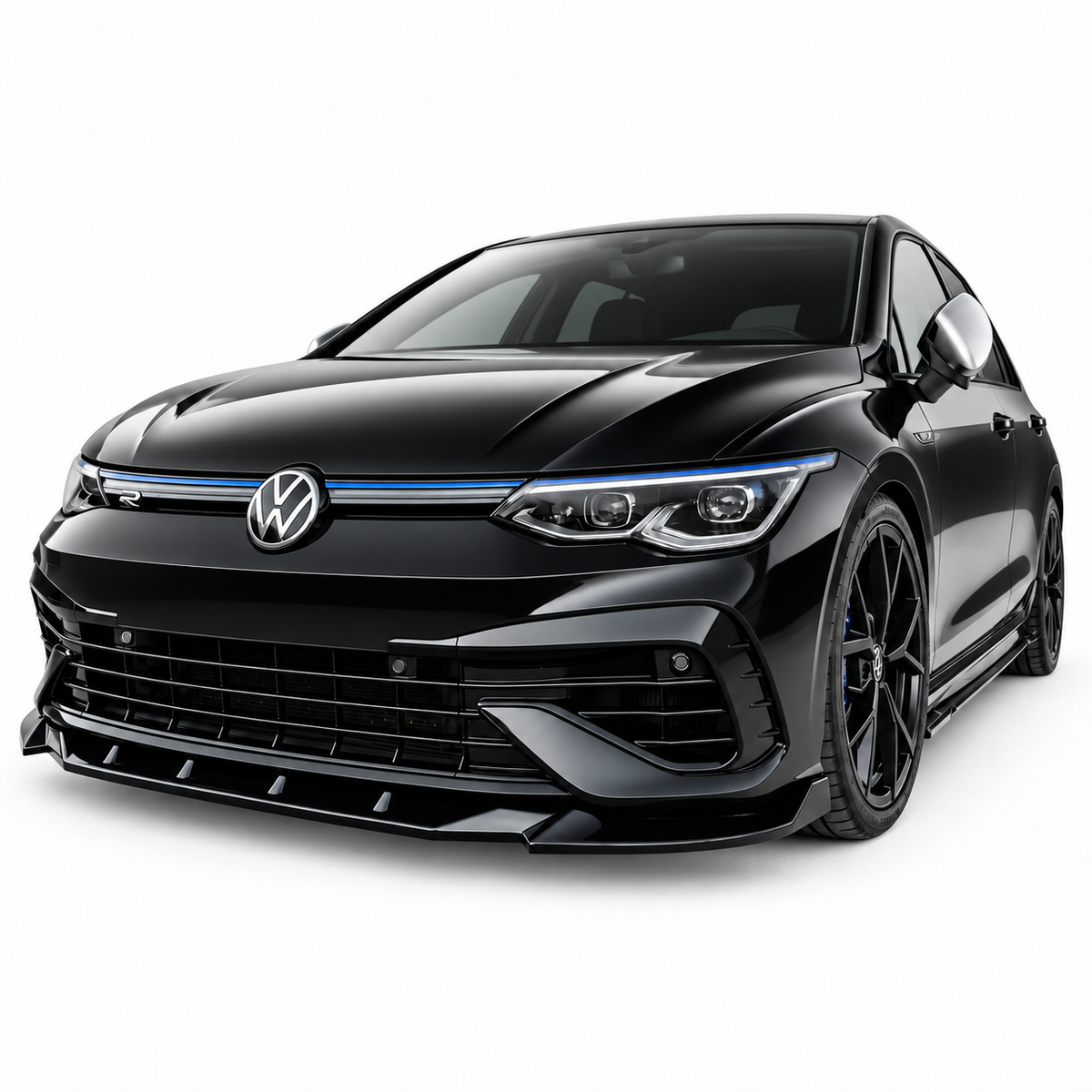 VW Golf R Mk8 Front Splitter — 2020–2024 Gloss Black