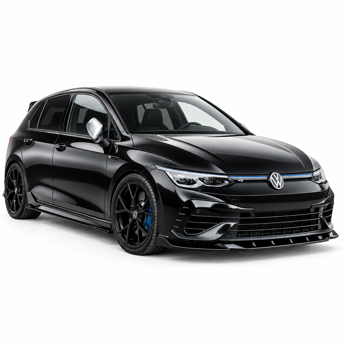 VW Golf R Mk8 Front Splitter — 2020–2024 Gloss Black