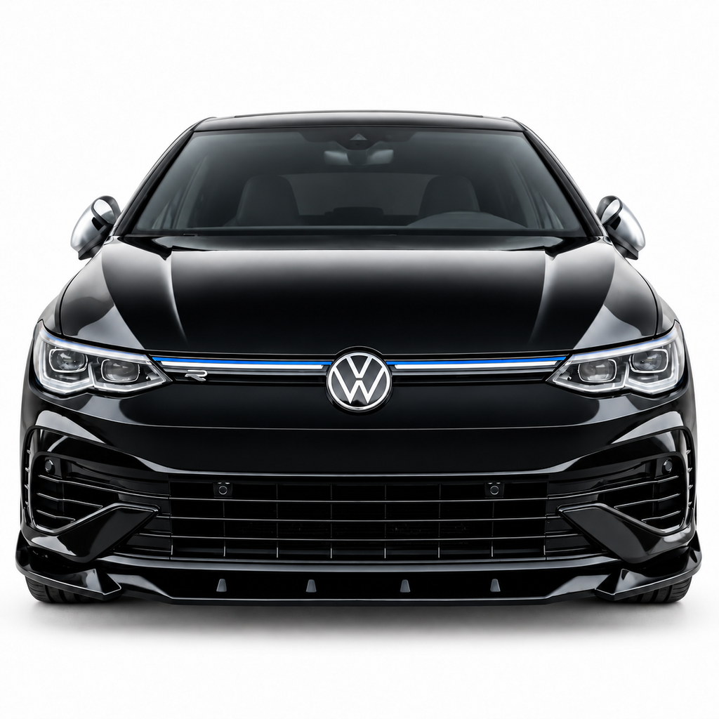 VW Golf R Mk8 Front Splitter — 2020–2024 Gloss Black