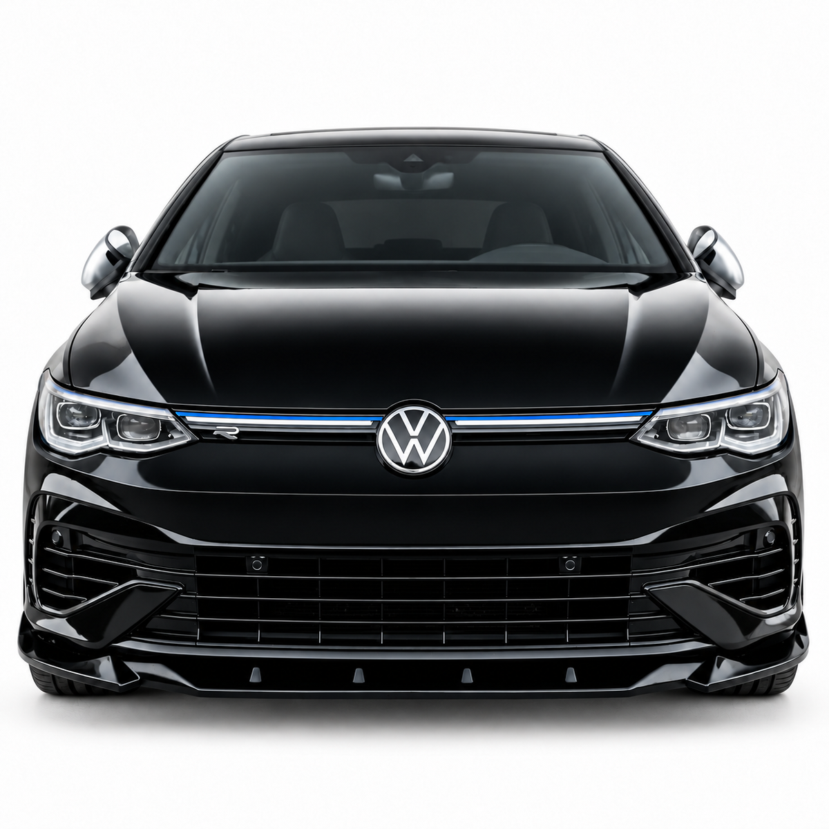 VW Golf R Mk8 Front Splitter — 2020–2024 Gloss Black